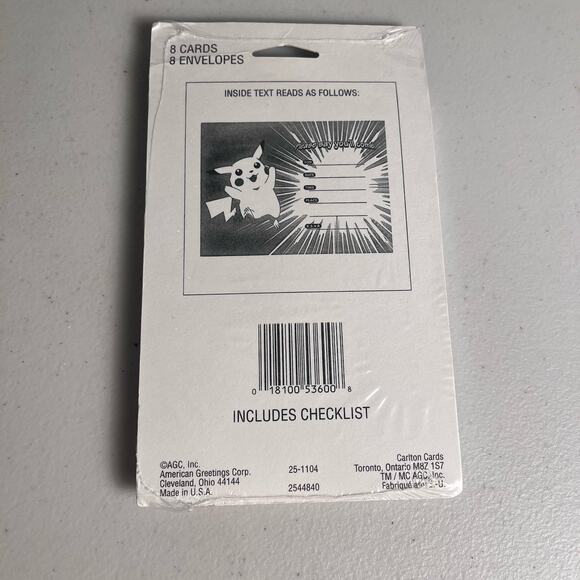 Vintage Pokemon Birthday Party Invitation Cards 1990s New Pikachu Psyduck USA - Picture 2 of 4